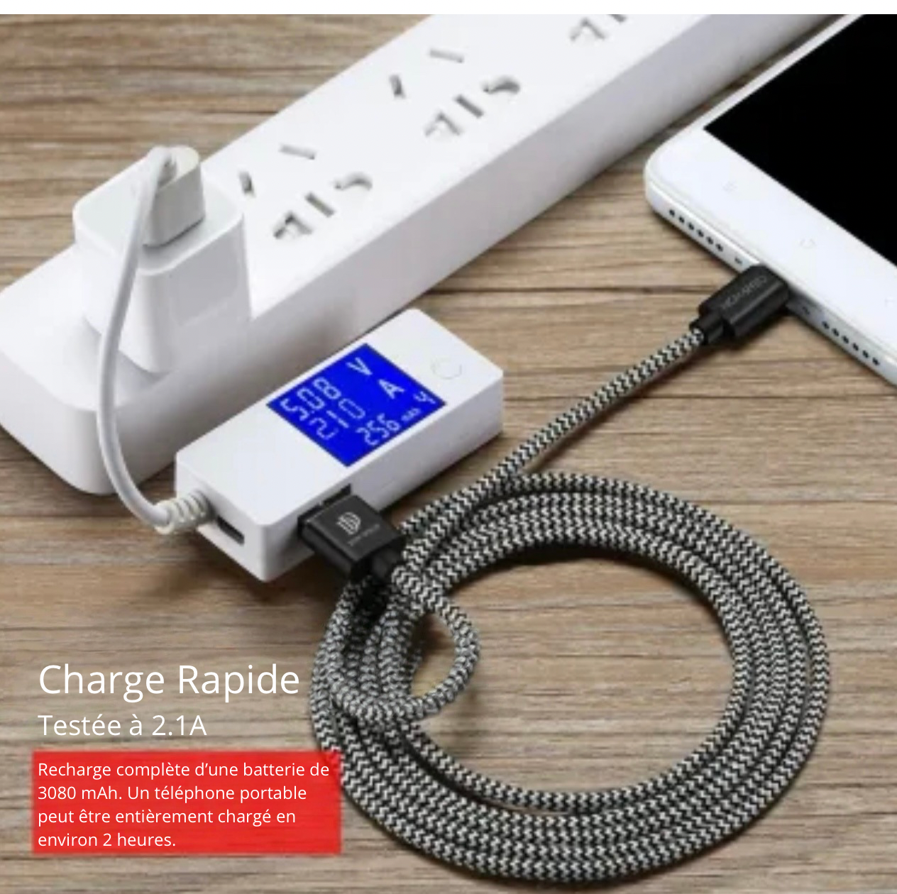 Câble de charge rapide USB vers USB-A