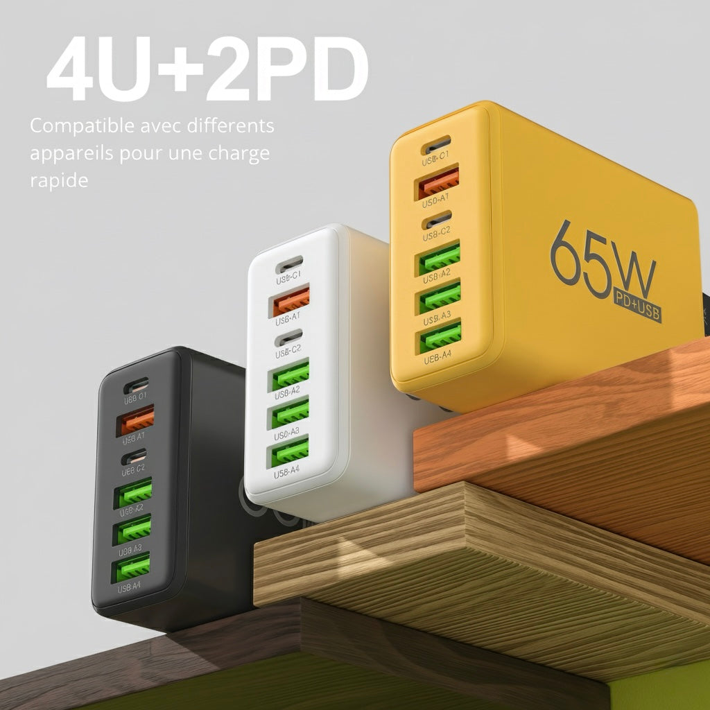 Adaptateur secteur charge rapide 65W - Prise EU
